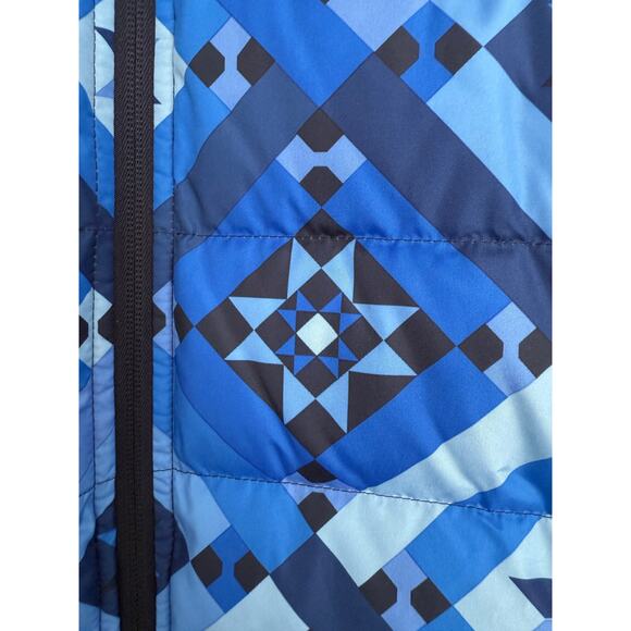 NWOT Lands End Women's Down Puffer Vest Large 14-16 Blue‎ Geometric Aztec - Picture 5 of 14